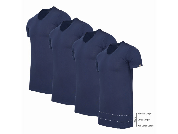 Cappuccino Italia 4-Pack T-shirts V-Hals Navy - Extra Lang - XL – foto 2 – kavel bij XL Auctions