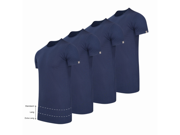 Cappuccino Italia 4-Pack T-shirts Ronde Hals Navy - Extra Lang - L – foto 2 – kavel bij XL Auctions