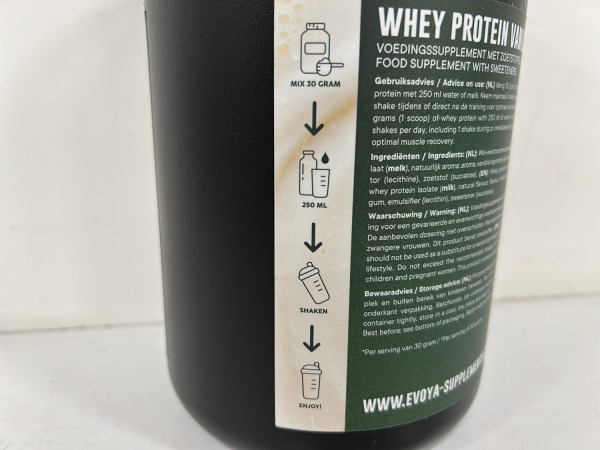 6x Evoya whey protein Sweet vanilla 1000g – foto 4 – kavel bij XL Auctions
