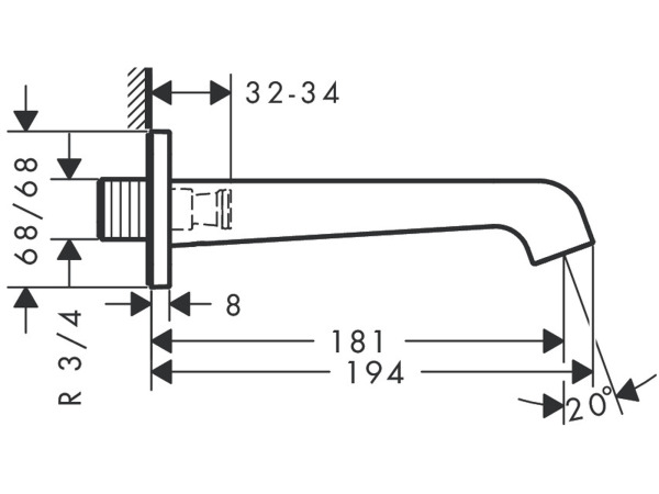 Axor baduitloop 18cm Citterio E chroom – foto 4 – kavel bij XL Auctions