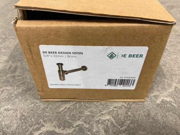 De Beer designsifon 5/4''x32mm met muurbuis brons – foto 5 – kavel bij XL Auctions