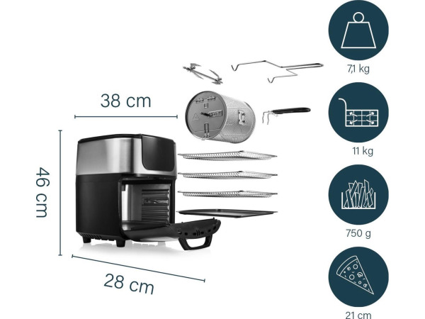 Princess Airfryer Oven DeLuxe 182075 - 11 liter – foto 6 – kavel bij XL Auctions