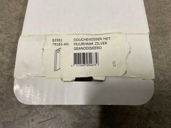 2x Beaux douchewisser m/ muurhaak zilver geanodiseerd chroom – foto 4 – kavel bij XL Auctions