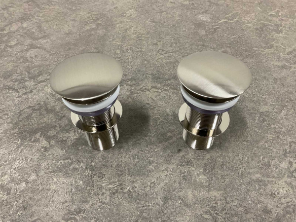 2x Beaux wastafelplug niet afsluitbaar Lilas geborsteld – foto 2 – kavel bij XL Auctions