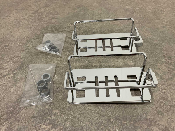 2x Beaux korf voor glijstang Ulis chroom – foto 2 – kavel bij XL Auctions