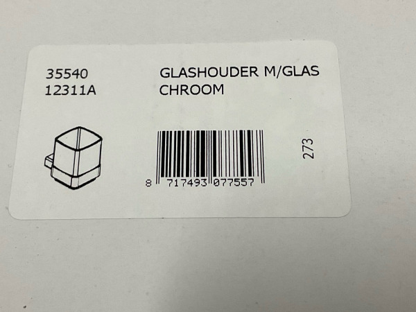 4x Novio glashouder met glas Imola chroom – foto 2 – kavel bij XL Auctions