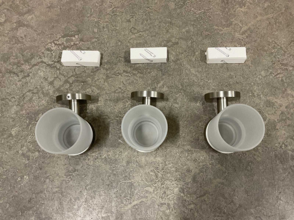3x Novio glashouder met glas Riga geborsteld – foto 4 – kavel bij XL Auctions