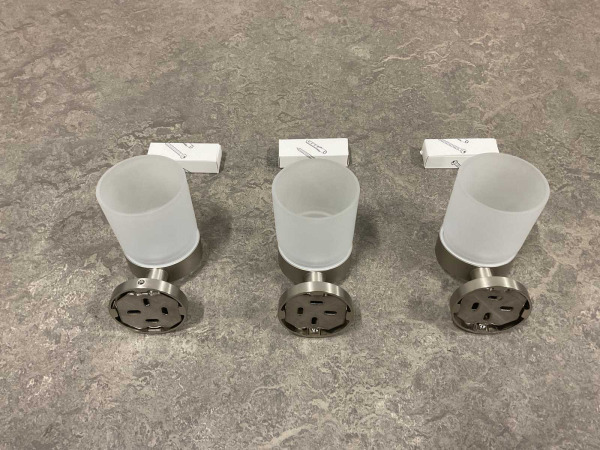 3x Novio glashouder met glas Riga geborsteld – foto 5 – kavel bij XL Auctions