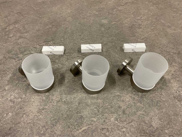3x Novio glashouder met glas Riga geborsteld – foto 7 – kavel bij XL Auctions