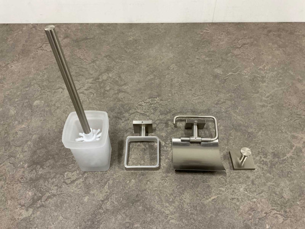 Beaux toilet set 3-delig Torcy geborsteld chroom – foto 4 – kavel bij XL Auctions