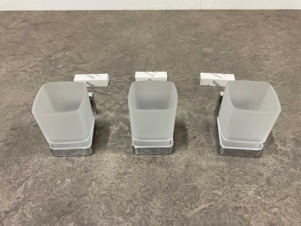 3x Alterna glashouder met glas Siena chroom – foto 2 – kavel bij XL Auctions
