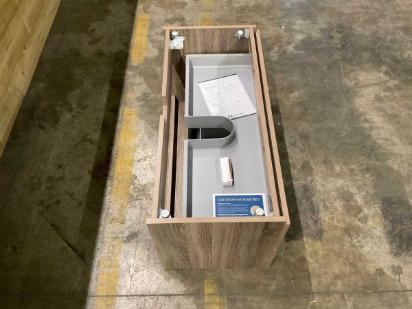 Lavigo wastafelonderkast 2 laden 100cm Gino 2.0 bruin eiken – foto 6 – kavel bij XL Auctions