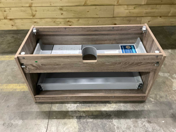 Lavigo wastafelonderkast 2 laden 100cm Gino 2.0 bruin eiken – foto 7 – kavel bij XL Auctions
