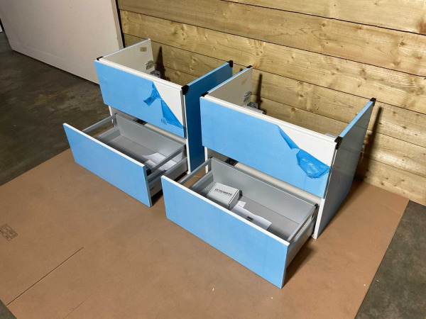 2x Detremmerie wastafelonderkast 70x43,5x59cm mat wit – foto 4 – kavel bij XL Auctions