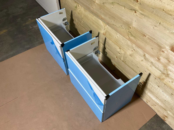 2x Detremmerie wastafelonderkast 70x43,5x59cm mat wit – foto 5 – kavel bij XL Auctions