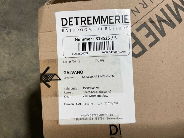 2x Detremmerie wastafelonderkast 70x43,5x59cm mat wit – foto 7 – kavel bij XL Auctions
