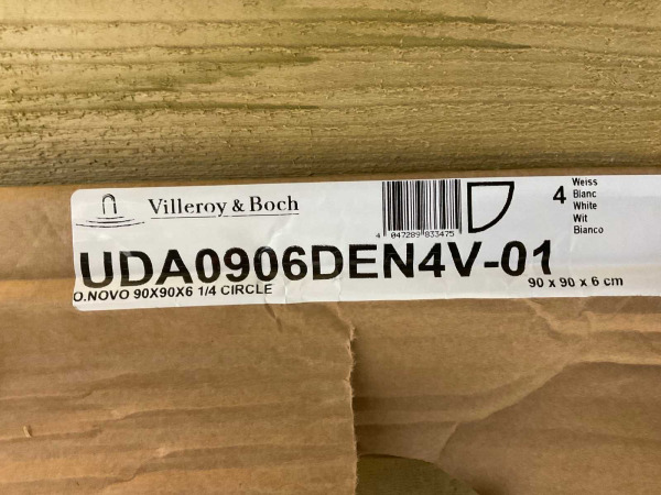 Villeroy & Boch douchebak kwartrond 90x90cm O.Novo wit – foto 3 – kavel bij XL Auctions