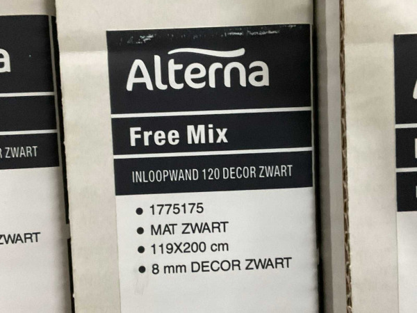 Alterna walk-in 120x200cm Free Mix mat zwart – foto 4 – kavel bij XL Auctions