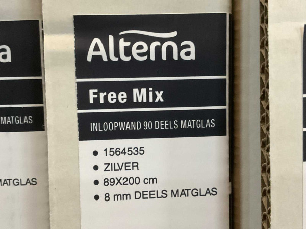 Alterna walk-in 90x200cm met decorstrook Free Mix chroom – foto 2 – kavel bij XL Auctions