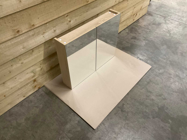 spiegelkast 80x15x60,5cm softclose eiken
