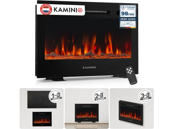 Marlon Pro 24 Elektrische Haard Zwart – 1800W 3-in-1