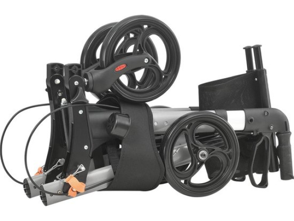 Opvouwbare Rollator - Incl. zitje & boodschappentas - Zwart – foto 3 – kavel bij XL Auctions