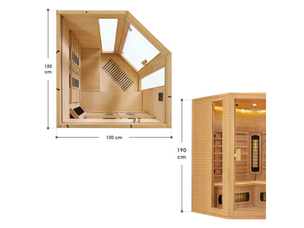 Infraroodcabine Nyborg E150V - 150x150x190 cm - Dubbele Tech – foto 14 – kavel bij XL Auctions