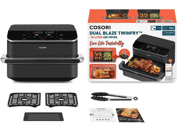 COSORI Airfryer 8-in-1 Dual Blaze TwinFry XXL 10L – foto 8 – kavel bij XL Auctions
