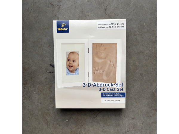 2x Tchibo 3D Afgietset Hand/Voet Baby + Fotolijst – Nieuw – kavel bij XL Auctions