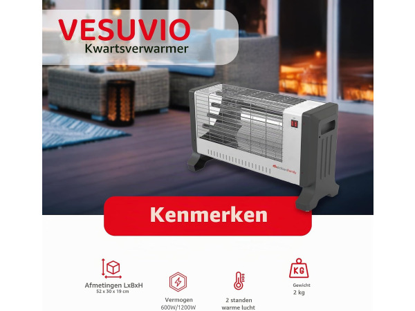 Melchioni Vesuvio Kwartsverwarming - 1200W – foto 2 – kavel bij XL Auctions