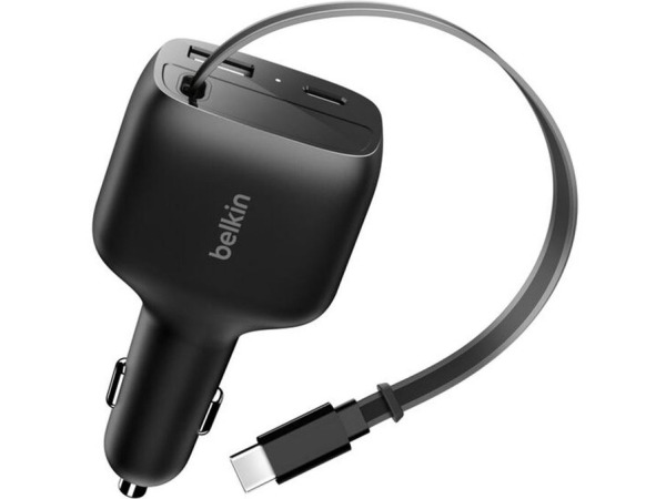 Belkin BoostCharge 75W autolader met uittrekbare USB-C-kabel – foto 2 – kavel bij XL Auctions