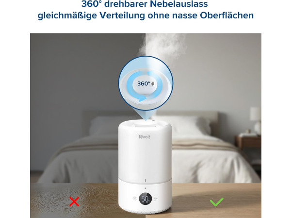 Levoit Smart Luchtbevochtiger - 3L - 20 dB – foto 2 – kavel bij XL Auctions
