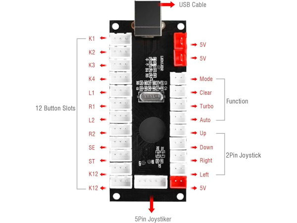 Hikig Arcade Classic Kit DIY USB LED Encoder voor PC Console – foto 3 – kavel bij XL Auctions