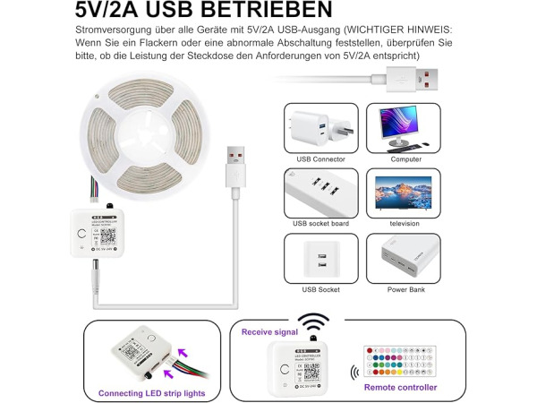LED-strip COB RGB-strip 5 m – foto 4 – kavel bij XL Auctions
