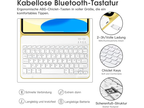 Laetass BT toetsenbord QWERTY +hoes iPad 10,9" – foto 5 – kavel bij XL Auctions