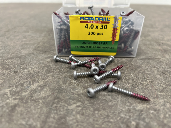 8x Rotadrill unischroeven ø4,0x30mm AR 200-pack – foto 4 – kavel bij XL Auctions