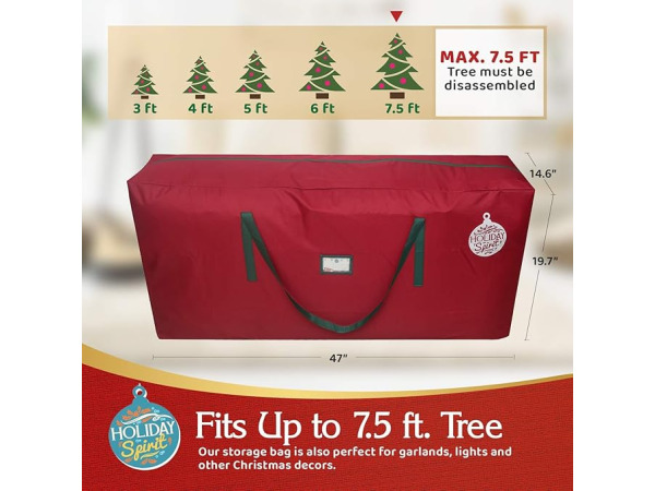 Pack of 2 HOLIDAY SPIRIT Christmas Tree Opbergtas (Rood) – foto 2 – kavel bij XL Auctions