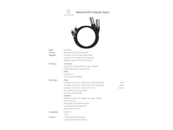Cinch kabel XLR 3 nr Audio wit/rood 1 M – foto 2 – kavel bij XL Auctions