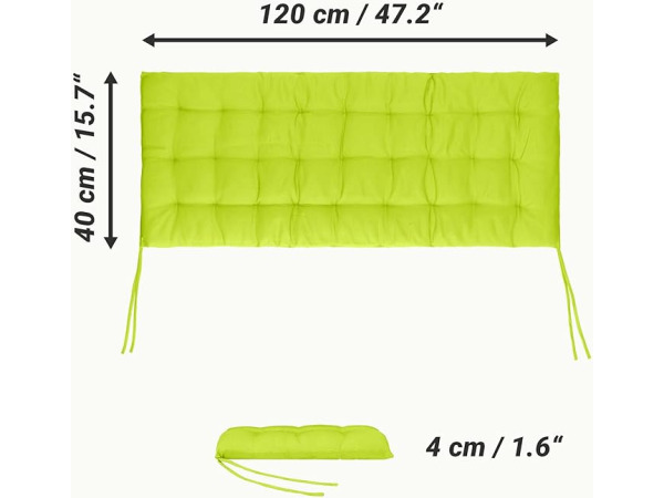 Tuinbank palletkussen 120x40mc 4cm dik Geel-groen – foto 3 – kavel bij XL Auctions