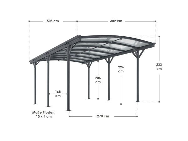 Terrasdak / Carport - Boogdak - 5 x 3 m - Donkergrijs – foto 2 – kavel bij XL Auctions