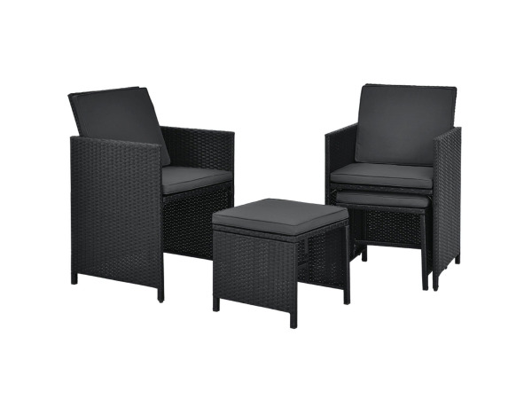 Polyrotan eetset - Baracoa L - 9-delig - Zwart – foto 3 – kavel bij XL Auctions