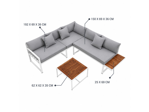 Juskys Loungeset / Tuinset St. Tropez - 4 personen - Staal / – foto 11 – kavel bij XL Auctions