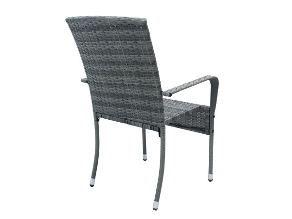 Polyrotan Tuinstoelen Yoro - 4-delig - Grijs - Stapelbaar – foto 7 – kavel bij XL Auctions