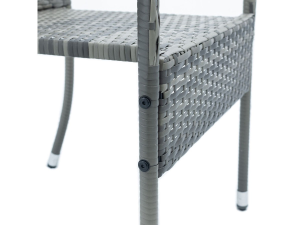Polyrotan Tuinstoelen Yoro - 4-delig - Grijs - Stapelbaar – foto 10 – kavel bij XL Auctions