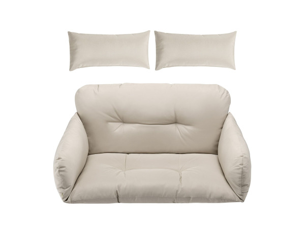 Juskys Polyrotan Dubbele Hangstoel Aria - Beige – foto 3 – kavel bij XL Auctions