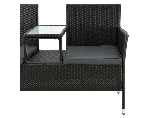 Tuinbank Monaco - Polyrotan zwart/grijs – foto 3 – kavel bij XL Auctions