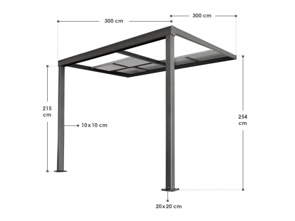 Aluminium Terrasoverkapping Jakarta - 3 x 3 m - Grijs – foto 2 – kavel bij XL Auctions