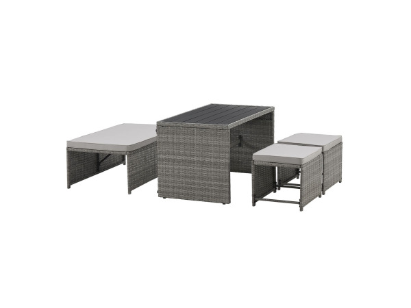 2 in 1 Polyrotan Loungeset Jamaika - Grijs – foto 15 – kavel bij XL Auctions