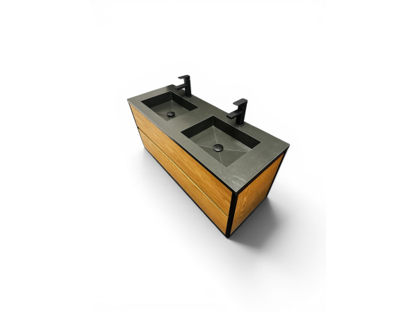 Casajoy Eiken badkamermeubel zwart RVS 120cm – foto 3 – kavel bij XL Auctions