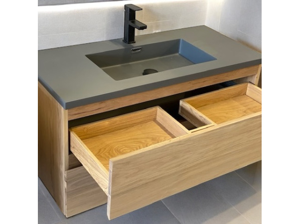 Casajoy Eiken badkamermeubel 100cm – foto 2 – kavel bij XL Auctions